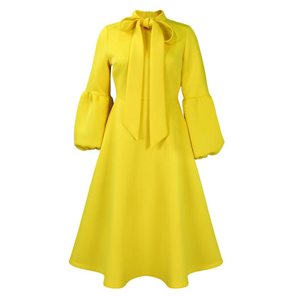 Women Dress High Waist Gown European and American Style Dress