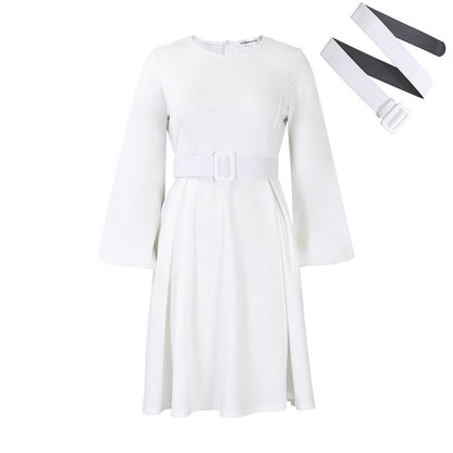 Women Dress Autumn and Winter Long Sleeve Elegant round Neck