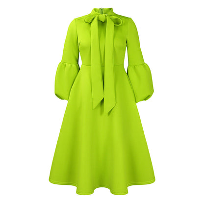 Women Dress High Waist Gown European and American Style Dress